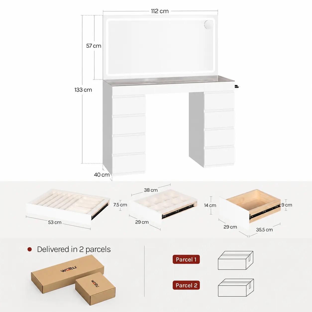 Dimensions complètes du produit